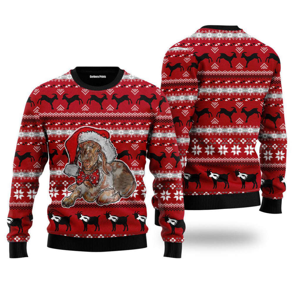 Santa Goat Ugly Christmas Sweater For Men & Women Adult US4348