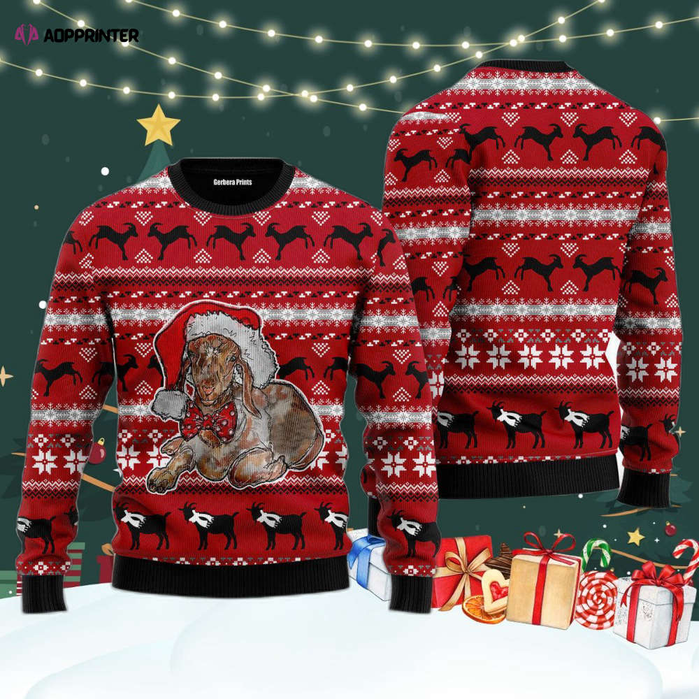 Santa Goat Ugly Christmas Sweater For Men & Women Adult US4348