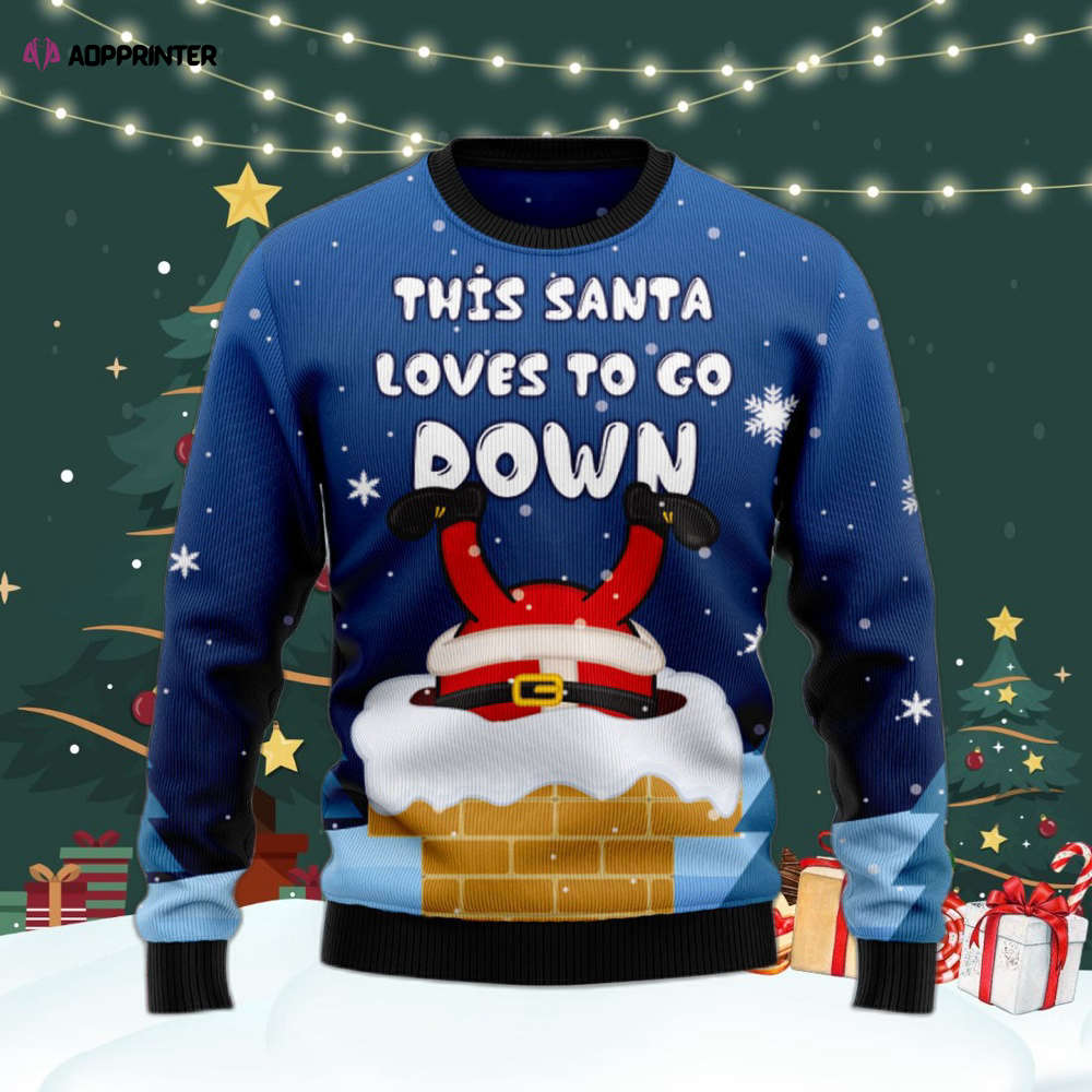 Santa Goes Down Ugly Christmas Sweater For Men & Women Adult US4349