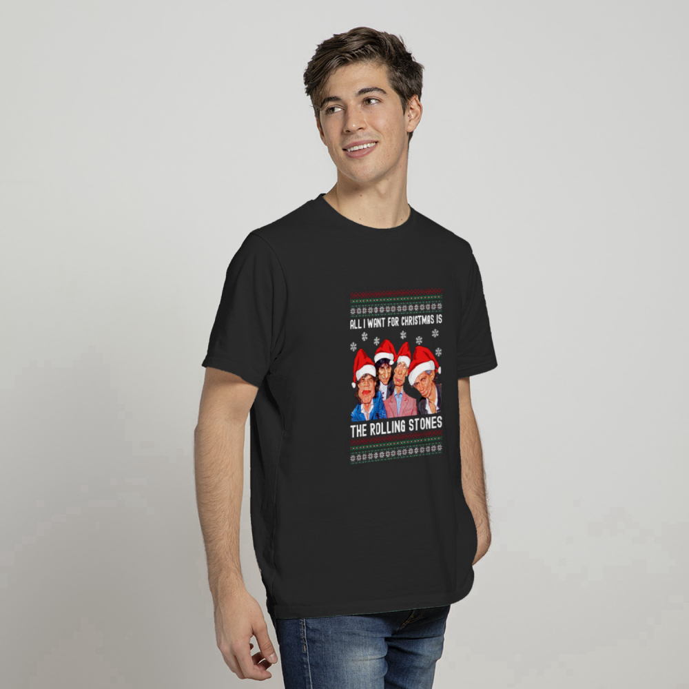 Santa The Rolling Stones Ugly Christmas T-Shirts