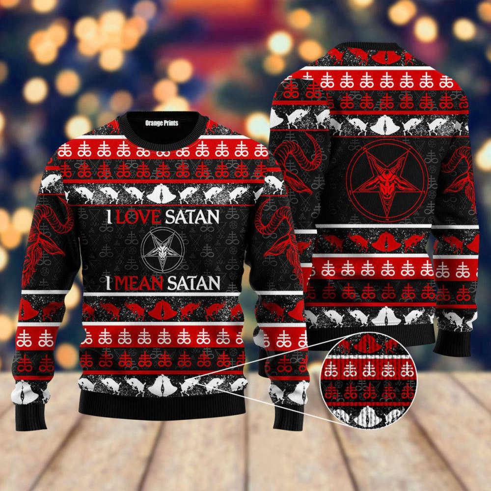 Satanic Tribal Red Ugly Christmas Sweater – Men & Women UH1054