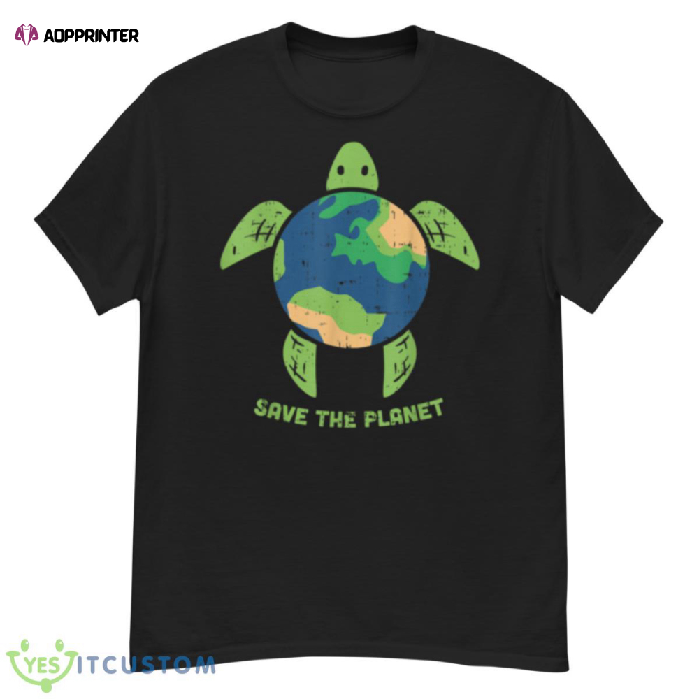 Save The Planet Earth Day Environment Turtle Recycle Ocean Shirt