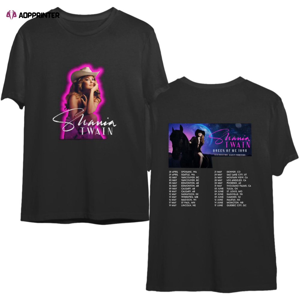 Shania Twain Queen of Me Tour 2022 2023 Shirt, Shania Twain Tour 2023 Double Sided Shirt