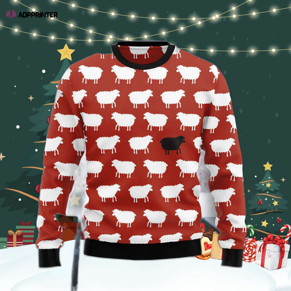 Sheep Black And White Ugly Christmas Sweater For Men & Women Adult US4364