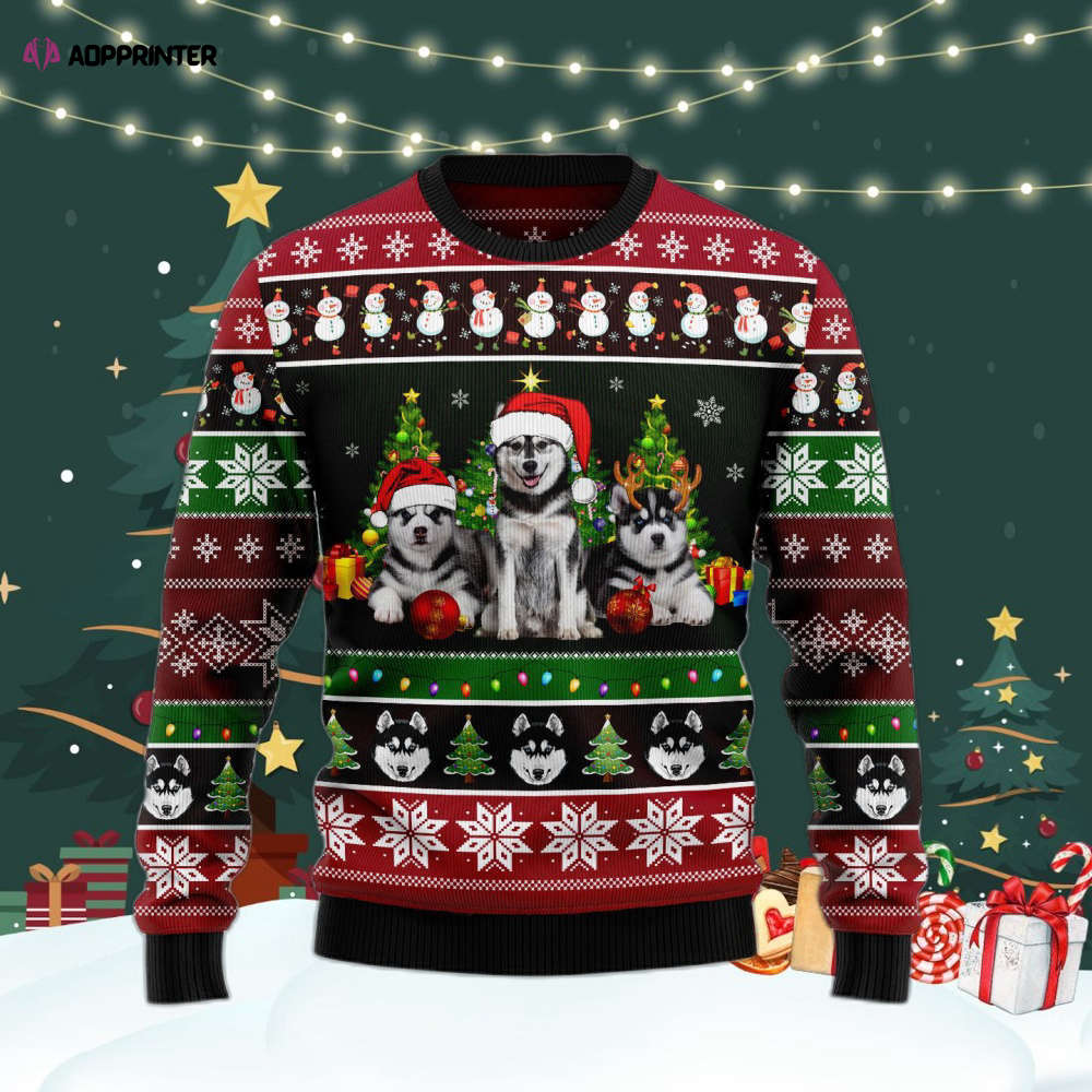 Get Festive with Siberian Husky Ugly Christmas Sweater – Men & Women US4198