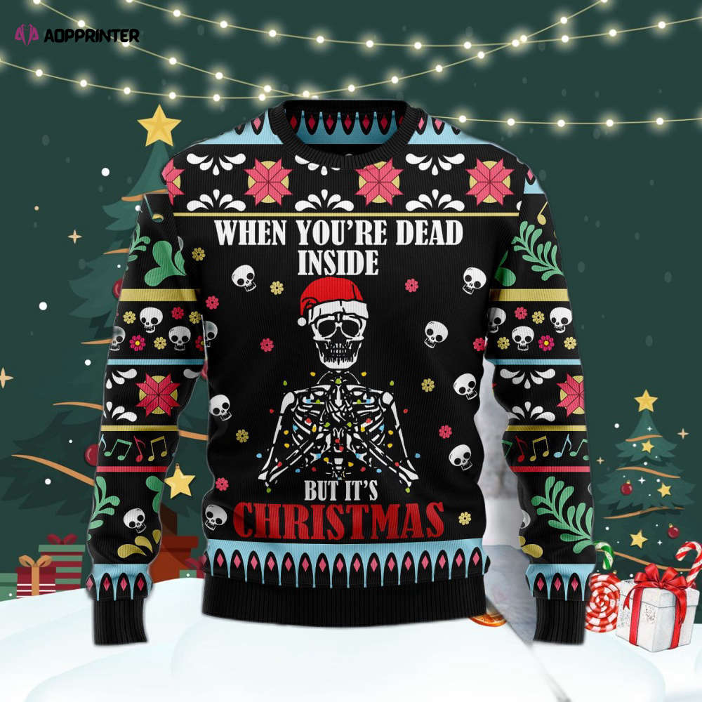 Skull Christmas Inside Ugly Christmas Sweater For Men & Women Adult US4386