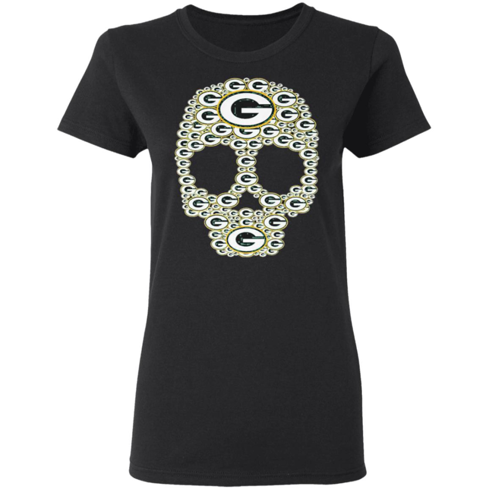 Skull Green Bay Packers logo skull shirt