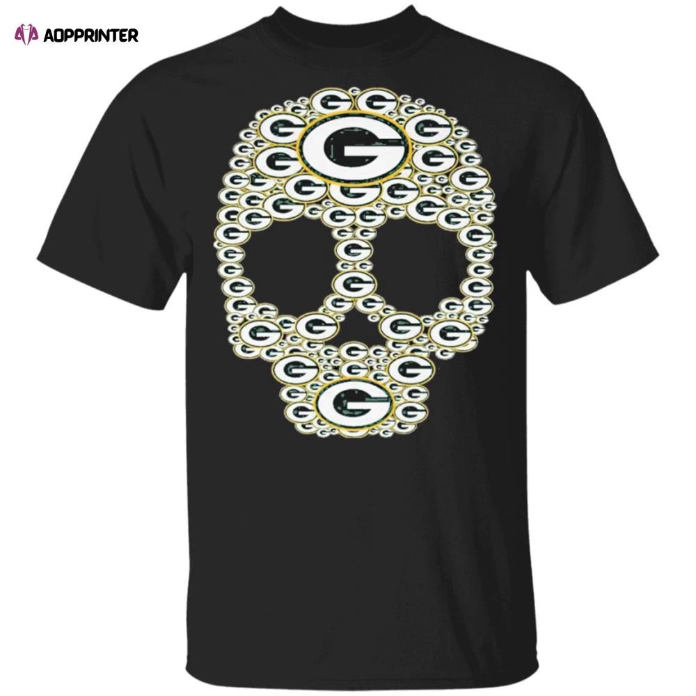 Skull Green Bay Packers logo skull shirt