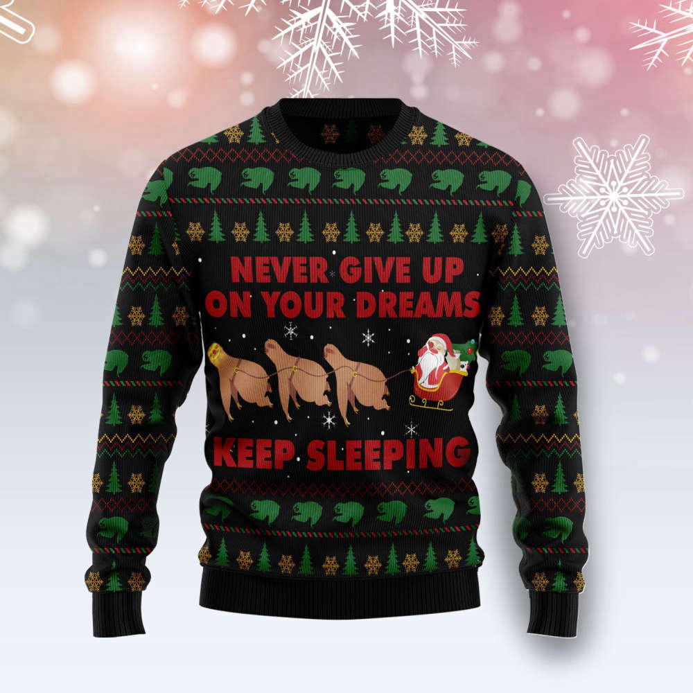 Cozy Sloth Christmas Sweater – Men & Women US4406: Sleep in Style!