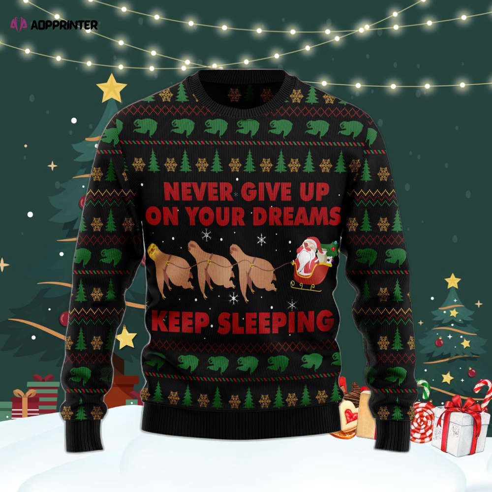 Cozy Sloth Christmas Sweater – Men & Women US4406: Sleep in Style!