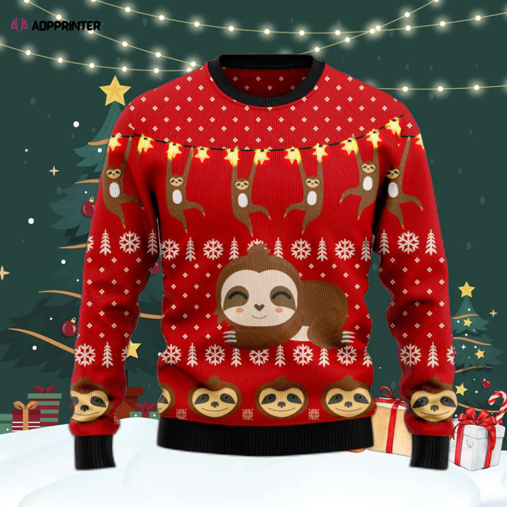 Festive Sloth Lover Ugly Christmas Sweater – Men & Women US4408: Get in the Holiday Spirit!