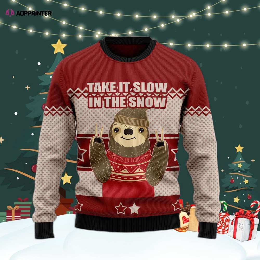 Sloth Take It Slow T Ugly Christmas Sweater For Men & Women Adult US4381