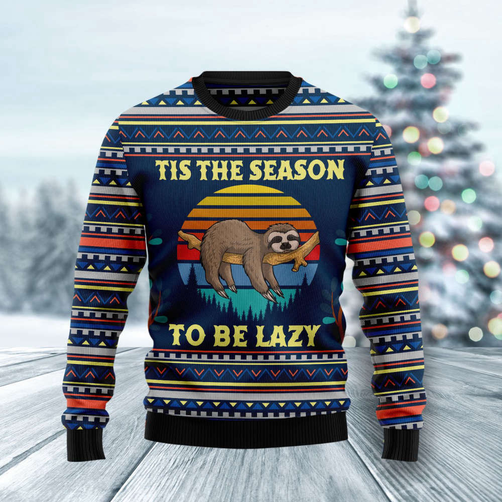 Sloth Tis The Season Ugly Christmas Sweater For Men & Women Adult US4430