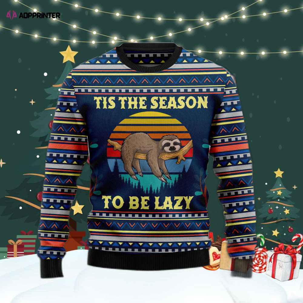 Sloth Tis The Season Ugly Christmas Sweater For Men & Women Adult US4430