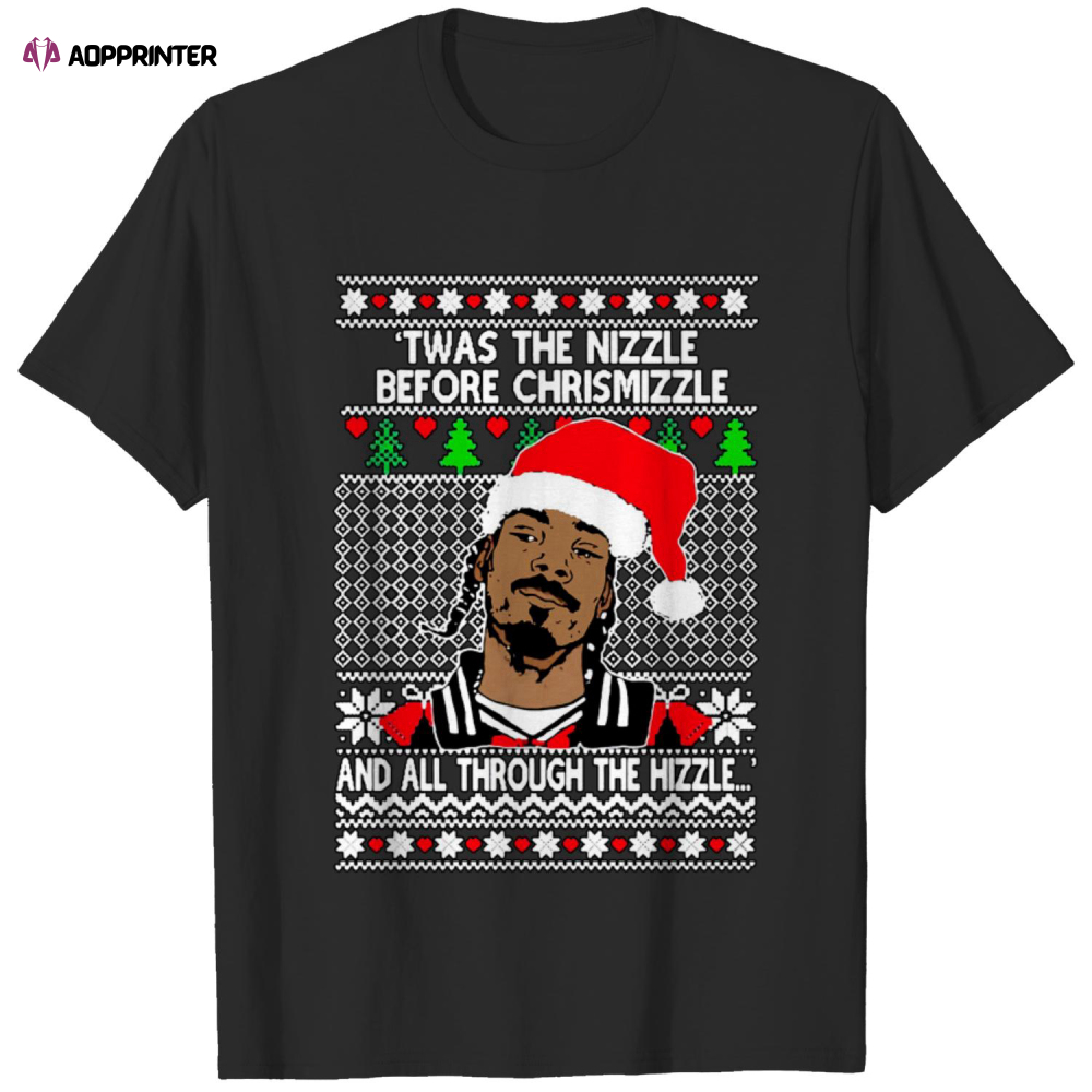Snoop Dogg ‘Twas The Nizzle Before Chrismizzle Ugly Christmas T Shirt