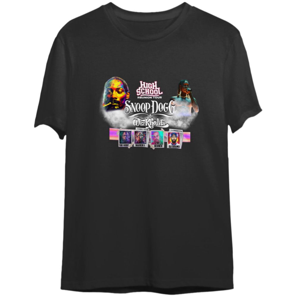 Snoop Dogg Wiz Khalifa Tour T-Shirt, High School Reunion 2023 Merch Gift for Fan