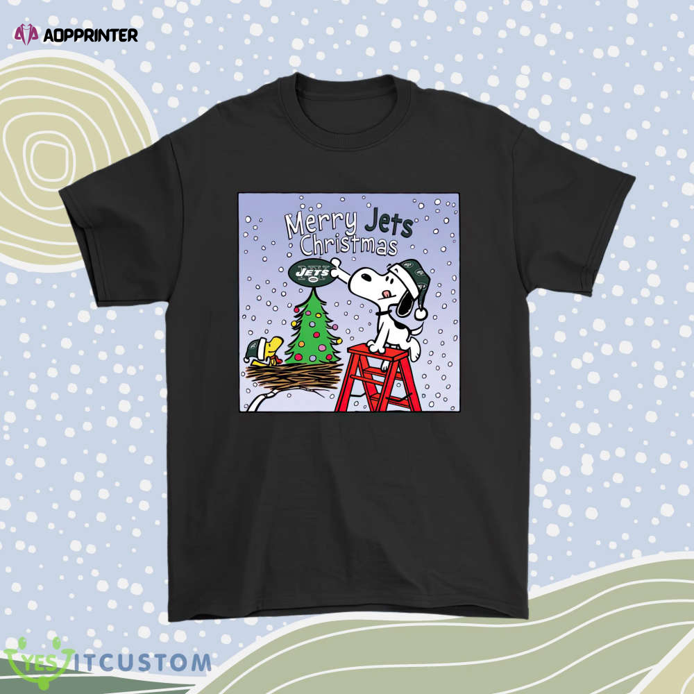 Snoopy And Woodstock Merry New York Jets Christmas Men Women Shirt
