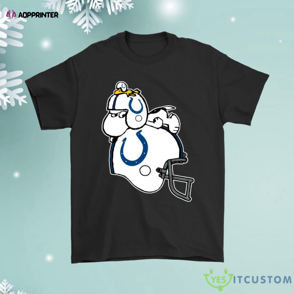 Snoopy And Woodstock Resting On Indianapolis Colts Helmet Shirt