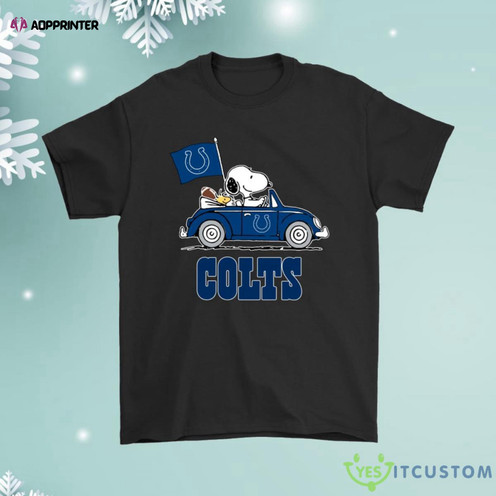 Snoopy And Woodstock Ride The Indianapolis Colts Car Shirt