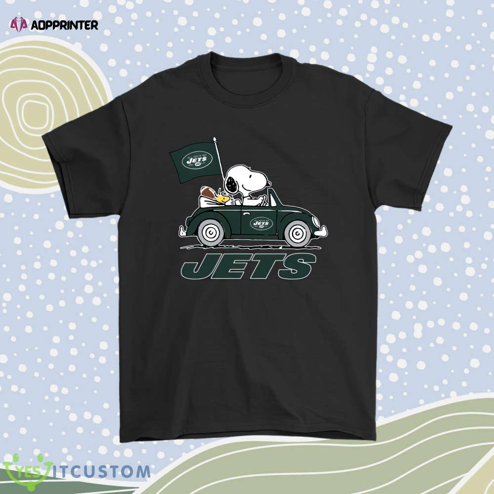Snoopy And Woodstock Ride The New York Jets Car Nfl Men Women Shirt