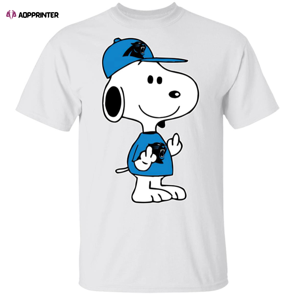 Snoopy Carolina Panthers NFL Double Middle Fingers Fck You Shirt