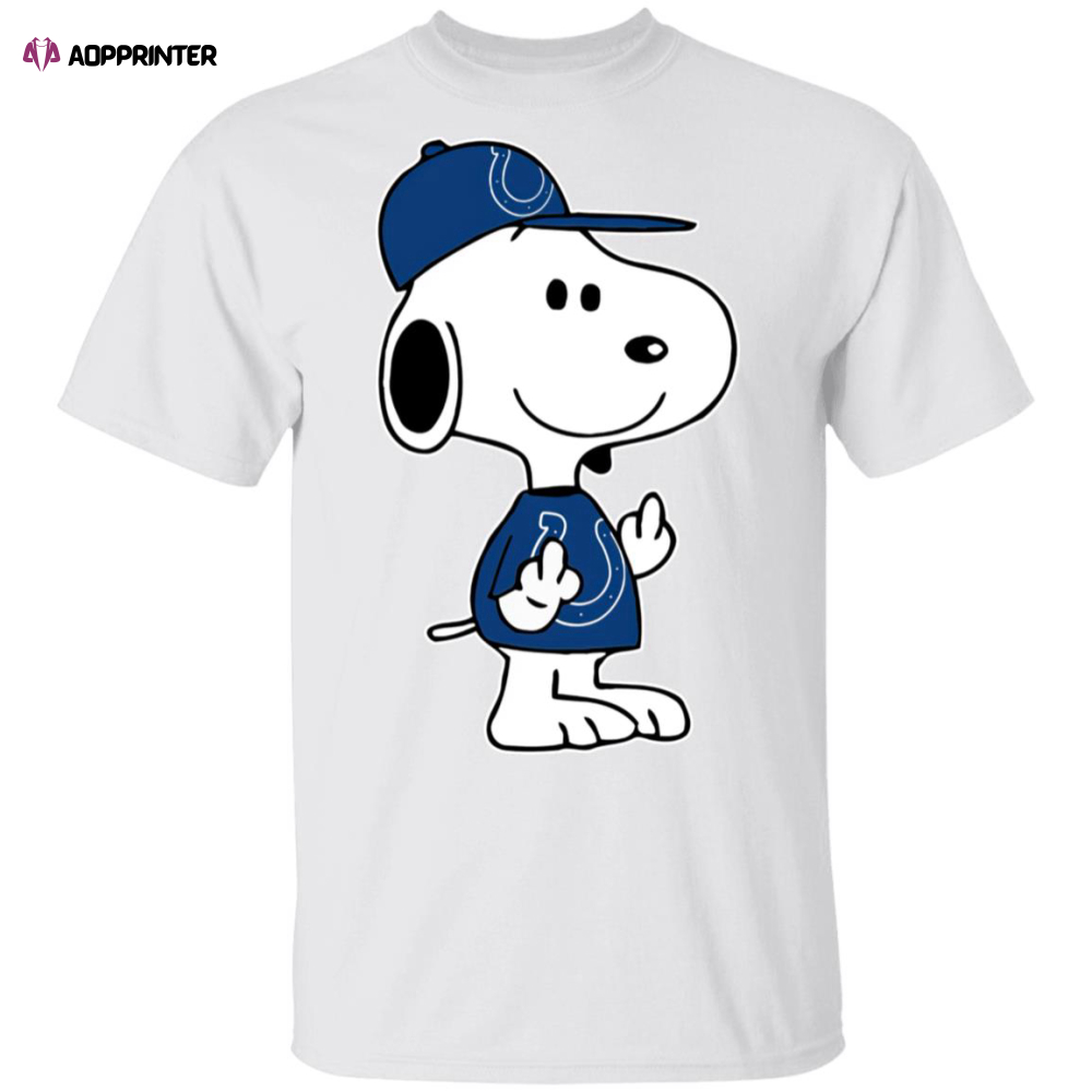 Snoopy Indianapolis Colts NFL Double Middle Fingers Fck You Shirt