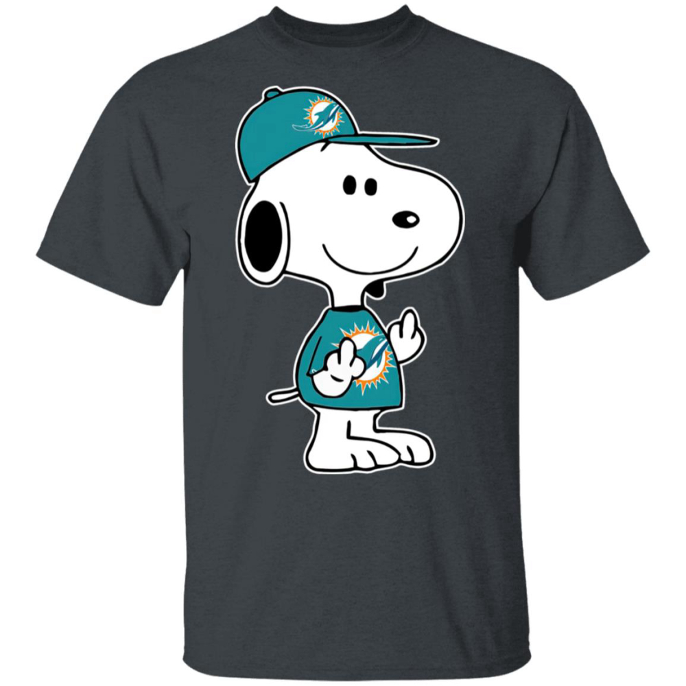 Snoopy Miami Dolphins NFL Double Middle Fingers Fck You Shirt