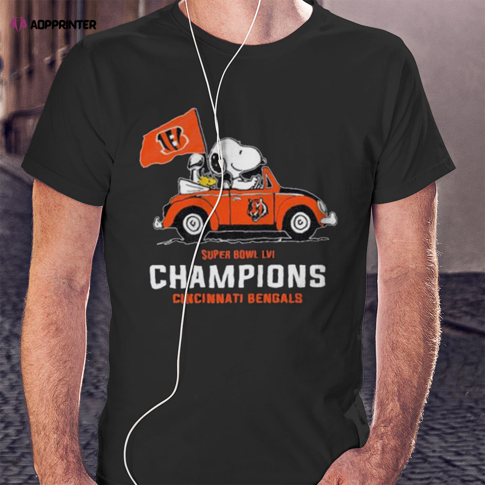 Snoopy Super Bowl Lvi Champions Cincinnati Bengals Shirt
