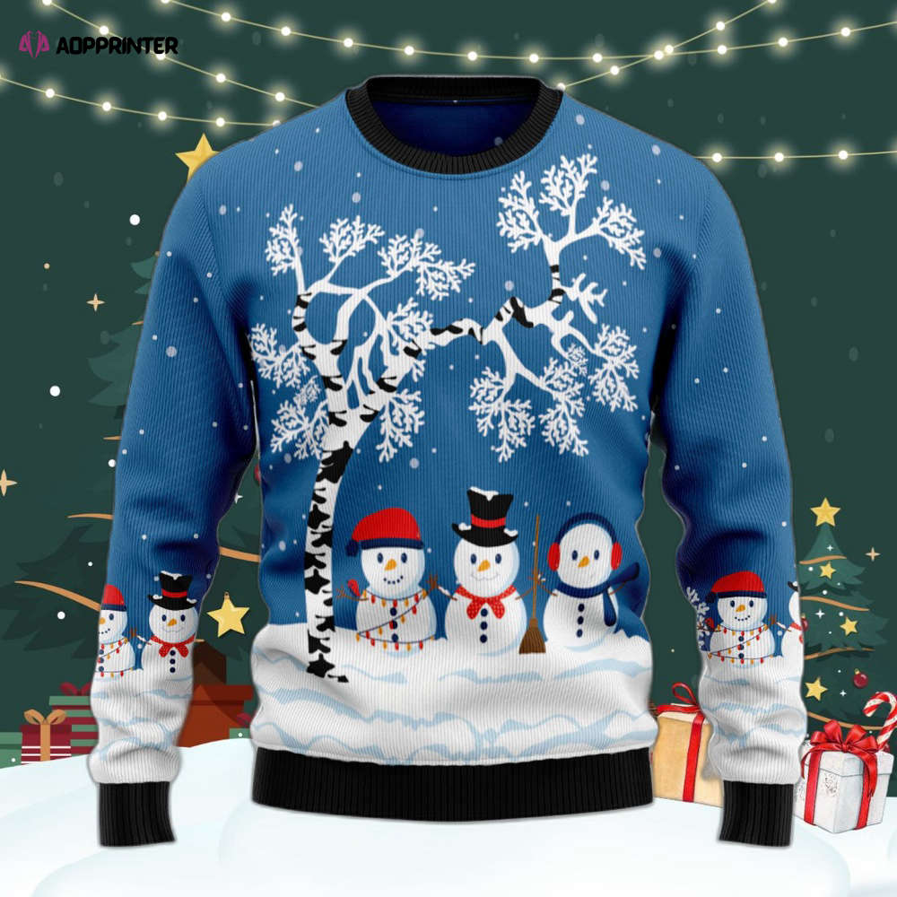 Snowman Beauty Ugly Christmas Sweater For Men & Women Adult US4342