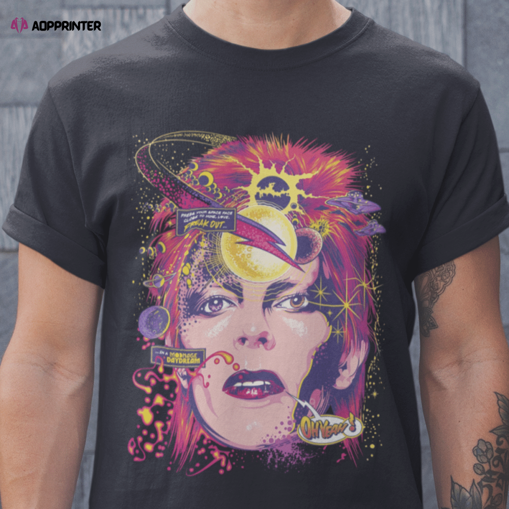 Space Face David Bowie’s Moonage Daydream Ziggy Stardust Mashup T-Shirt