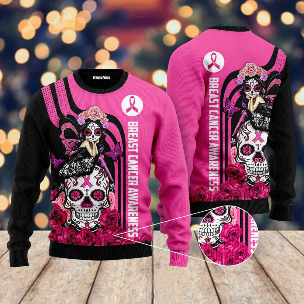 Stylish Breast Cancer Awareness Ugly Christmas Sweater for Men & Women – UH1067