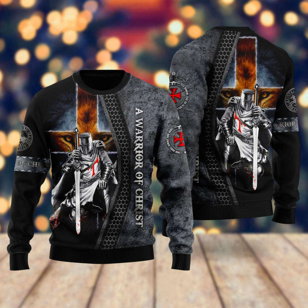 Stylish Knight Templar Ugly Christmas Sweater for Men & Women – UH2035