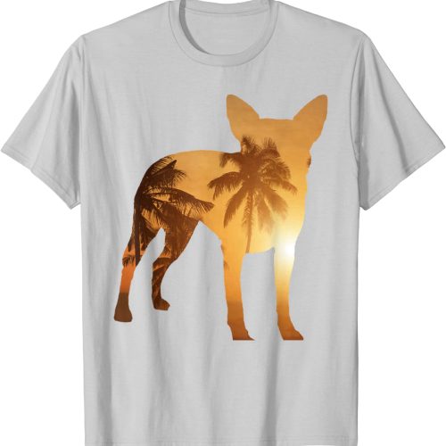 Summer Sunset Beach – Dog Silhouette Australian Cattle Dog T-Shirt