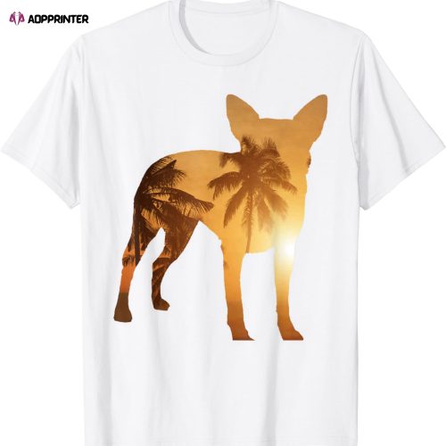Summer Sunset Beach – Dog Silhouette Australian Cattle Dog T-Shirt
