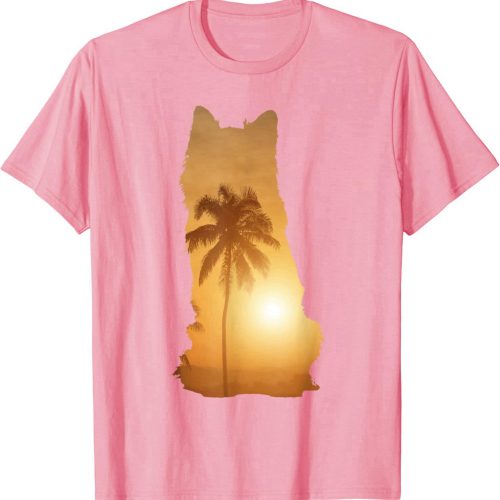 Summer Sunset Beach – Dog Silhouette Australian Shepherd T-Shirt