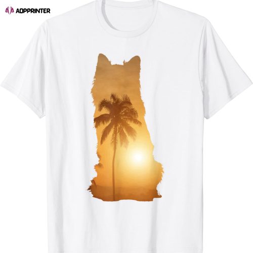 Summer Sunset Beach – Dog Silhouette Australian Shepherd T-Shirt