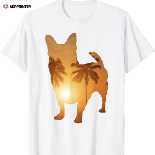 Summer Sunset Beach – Dog Silhouette Chihuahua T-Shirt