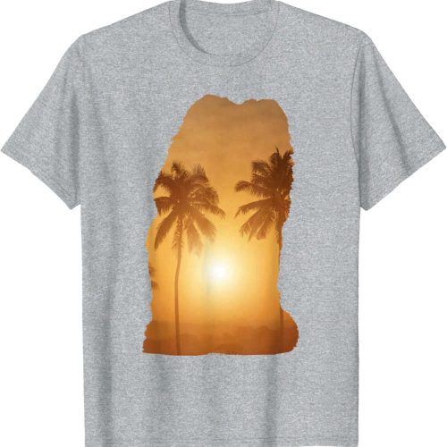 Summer Sunset Beach – Dog Silhouette Chow Chow T-Shirt