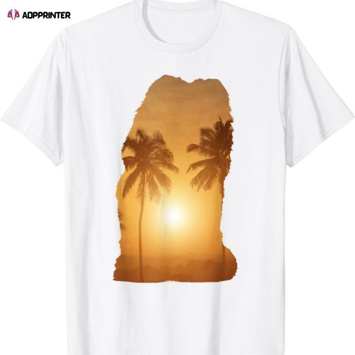 Summer Sunset Beach – Dog Silhouette Bloodhound T-Shirt