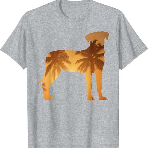 Summer Sunset Beach – Dog Silhouette Rottweiler T-Shirt
