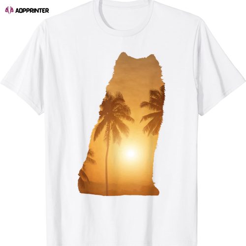 Summer Sunset Beach – Dog Silhouette Samoyed T-Shirt