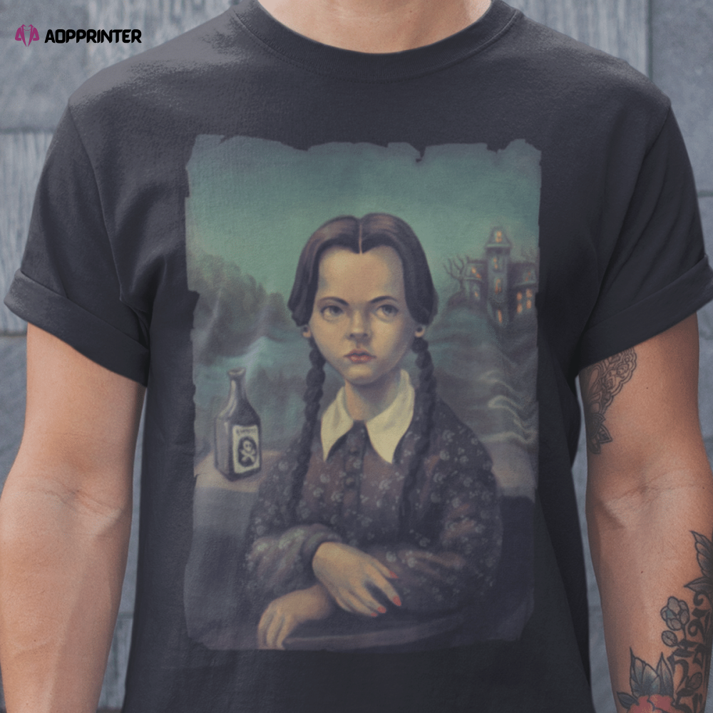 The Murderlisa Mona Lisa The Addams Family Wednesday Addams Mashup T-Shirt