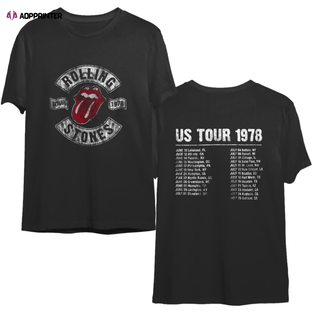 The Rolling Stones Unisex Tee: US Tour 1978