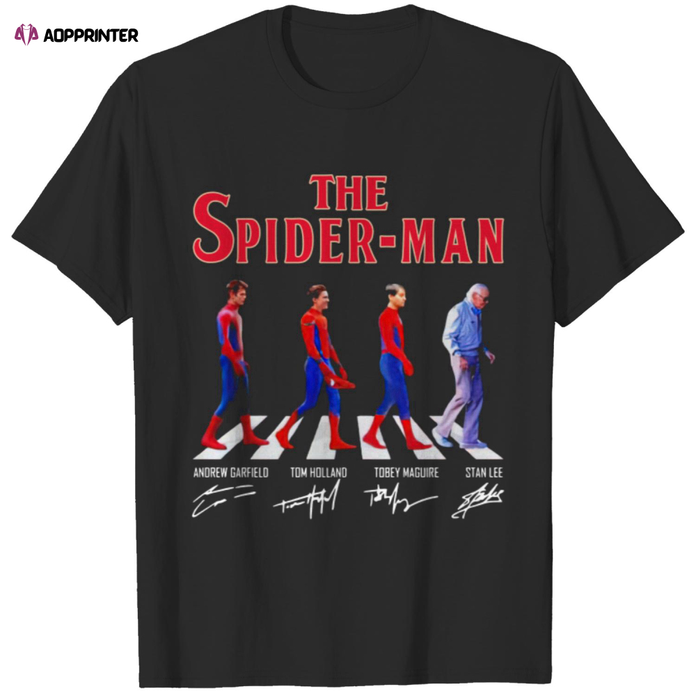 The Spider-Man Andrew Garfield Tom Holland Tobey Maguire Stan Lee abbey road T-Shirts