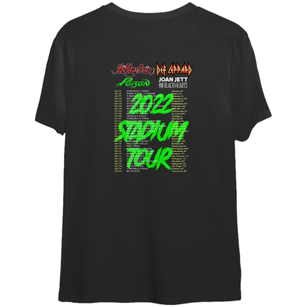 The Stadium Tour 2022 Shirt, Def Leppard, Motley Crue Joan Jett T-shirt, The Stadium Tour T-shirt