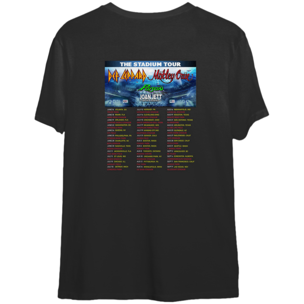 The Stadium Tour 2022 Shirt Gifts For Fans, Def Leppard, Motley Crue, Joan Jett, Poison T- shirt