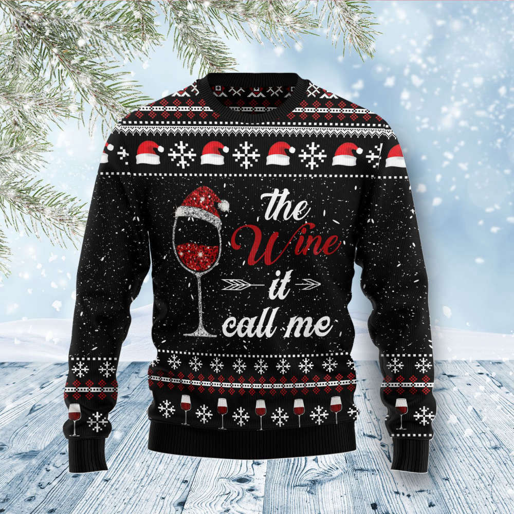 The Wine It Call Me Ugly Christmas Sweater For Men & Women Adult US4466