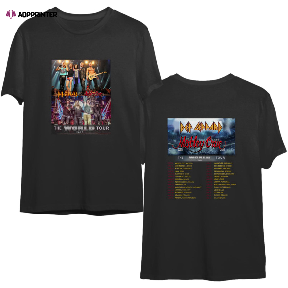 The World Tour 2023 Concert Shirt, Def Leppard, Motley Crue, Joan Jett, Poison