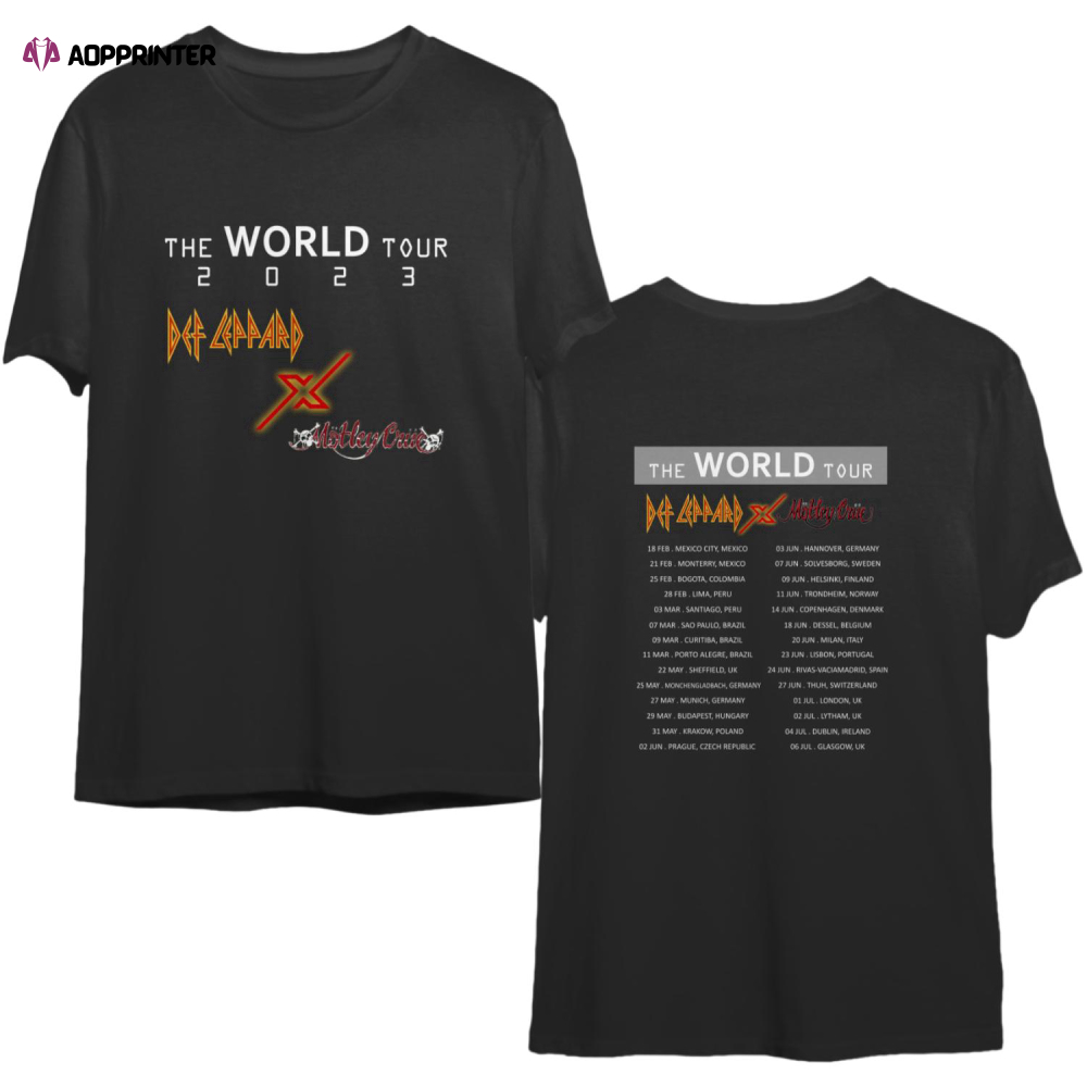 The World Tour 2023 Shirt, Def Leppard, Motley Crue, Joan Jett, Poison Shirt