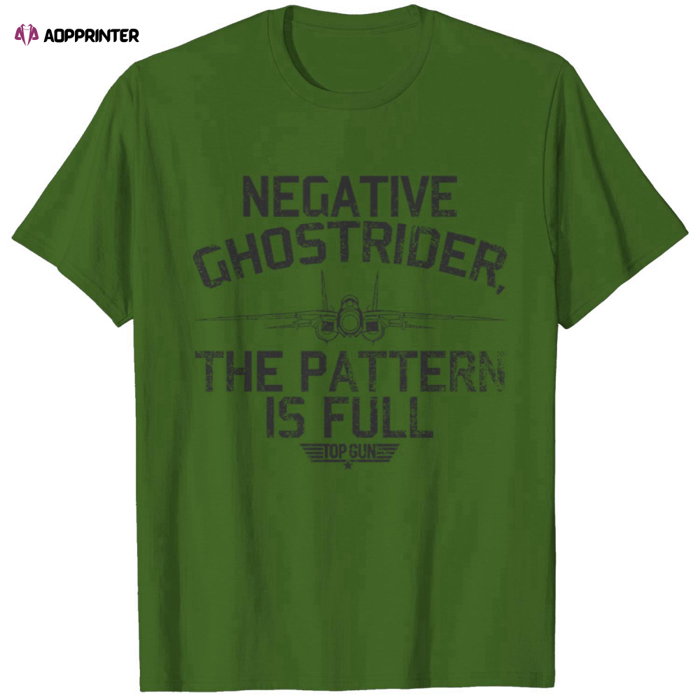 Top Gun 1980’s Military Action Movie Negative Ghostrider Pattern is Full T-Shirt